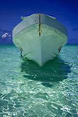 Image showing relax and boat  in the blue lagoon