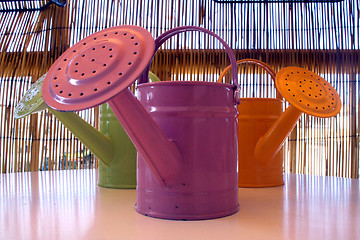 Image showing watering cans