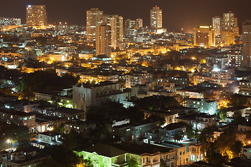 Image showing Vedado Quarter at night, Cuba