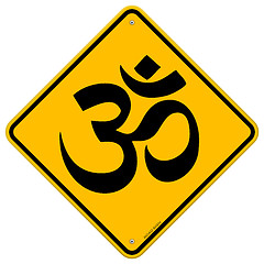 Image showing Om Yellow Sign