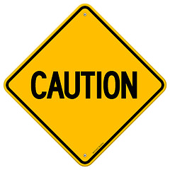 Image showing Caution Yellow Sign