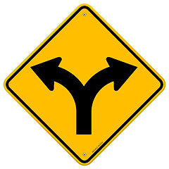 Image showing Fork in Road Sign