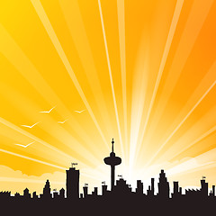 Image showing Yellow City Skyline