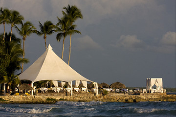 Image showing tourist tent coastline  peace
