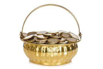 Image showing Golden pot full of coins