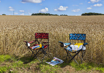 Image showing The Chairs of Spectators of Le Tour de France