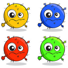 Image showing vector set of cartoon germs