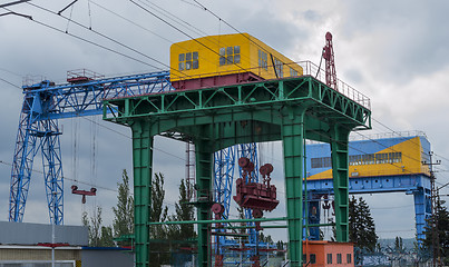 Image showing Lifting crane of the hydroelectric power plant