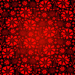 Image showing Seamless dark-red floral pattern