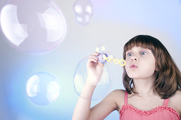 Image showing blowing soap bubbles