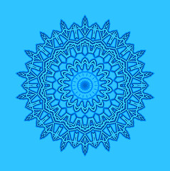 Image showing Blue background with abstract round pattern