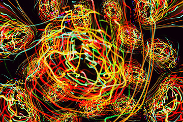 Image showing Abstract pattern of motion lights