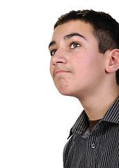 Image showing teenage boy looking up