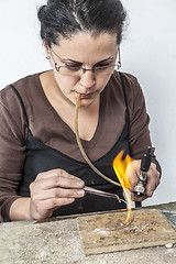 Image showing Portrait of a Female Jeweler Working