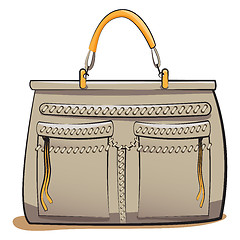 Image showing Vector gray ladies handbag