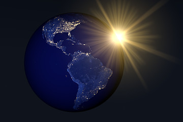 Image showing dawning earth