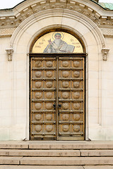 Image showing A side door of the Alexander Nevsky Cathedral, Sofia, Bulgaria