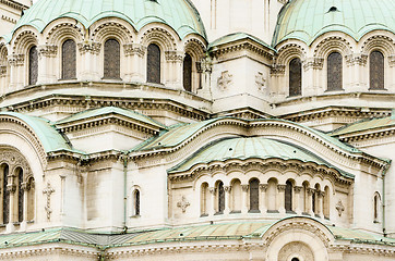 Image showing Horizontal view of the facade of the Alexander Nevsky Cathedral,