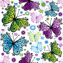 Image showing Seamless spring floral pattern