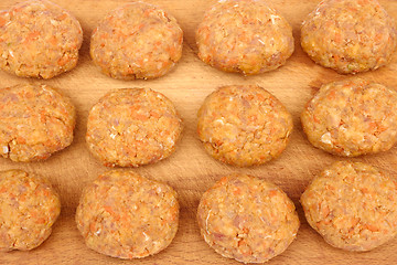 Image showing Cutlets on the kitchen chalkboard