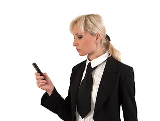 Image showing Blonde with mobile.