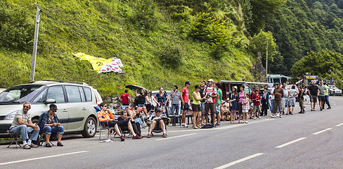 Image showing Fans on the Roads of Le Tour de France