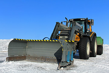 Image showing Tractor and Snow Plow