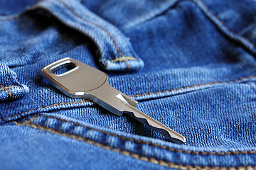 Image showing Key on Blue Jeans - Access