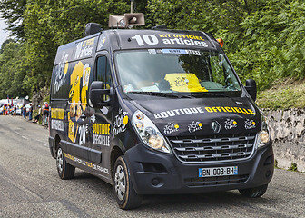 Image showing Mobile Official Souvenirs Shop of Le Tour de France