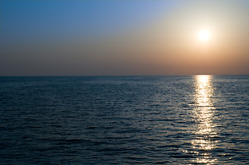 Image showing Sunset above the sea