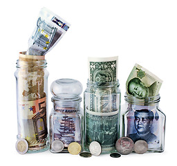 Image showing Four Money Jars