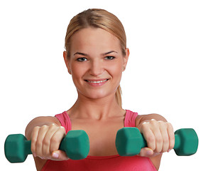 Image showing Woman with Dumbbells