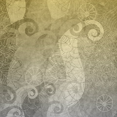 Image showing Gray wallpaper with vintage pattern