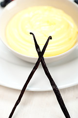 Image showing vanilla custard pastry cream with seeds sticks