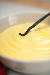 Image showing vanilla custard pastry cream with seeds sticks