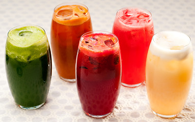 Image showing selection of fruits long drinks