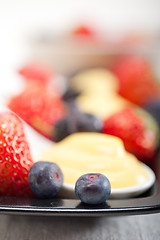 Image showing custard pastry cream and berries