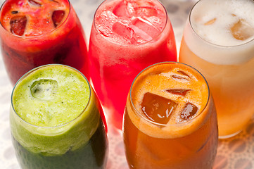 Image showing selection of fruits long drinks