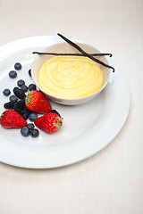 Image showing custard vanilla pastry cream and berries