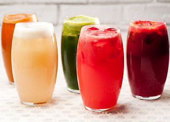 Image showing selection of fruits long drinks