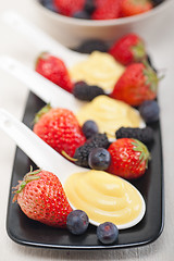 Image showing custard pastry cream and berries