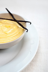 Image showing vanilla custard pastry cream with seeds sticks