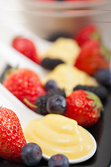 Image showing custard pastry cream and berries