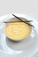 Image showing vanilla custard pastry cream with seeds sticks