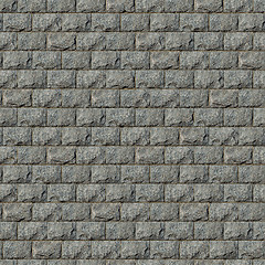 Image showing Seamless Texture of Wall from Granite Blocks.