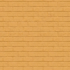 Image showing Seamless Texture of Yellow Brick Wall.