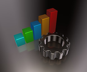 Image showing business graph and cogwheel