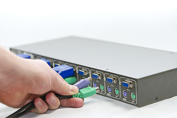 Image showing KVM Switch and Cables