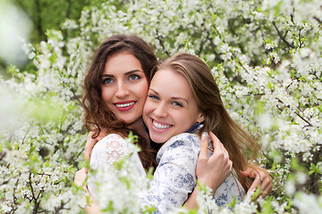 Image showing Two pretty smiling women