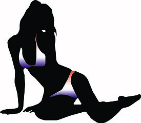 Image showing Bikini woman silhouette